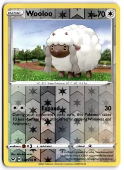 Pokemon TCG Wooloo 152/202 Swsh01: Sword & Shield Reverse Holo - Image 1