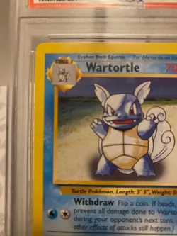 1999 Pokemon TCG Wartortle Evolution Box Error Base Set 42/102 PSA 6 - Image 2