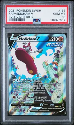 Medicham V #186 PSA 10 Gem Mint Evolving Skies Evolving Skies 2021 Pokemon TCG - Image 1