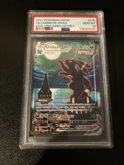 2021 Pokemon UMBREON VMAX Alt Art PSA 10 GEM MNT SWSH EVOLVING SKIES 215/203 - Image 1