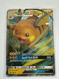 2019 Pokemon TCG Raichu GX Full Art Holo Ultra Rare SM213 Hidden Fates - Image 1