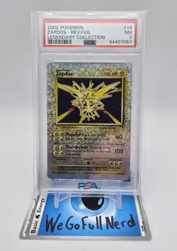 2002 Pokemon Zapdos Reverse Holo Legendary Collection #19 PSA 7 NM - Rare - Image 2