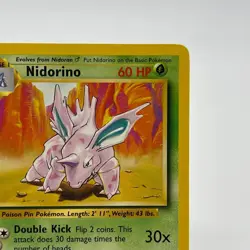 Nidorino 37/102 - Common 1999 English Base Set Pokemon Card - Near Mint NM & LP - Image 3