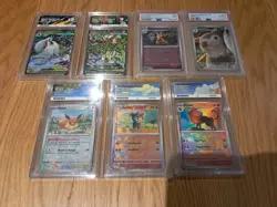 7 Slab Bundle PSA 10 ACE Pokemon Card Masterball Prismatic Gem Mint Eevee - Image 1