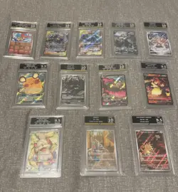 Pokemon Slab Bundle English & Jap GetGraded 10 9.5 - Like PSA / Ace 12 Slabs - Image 1
