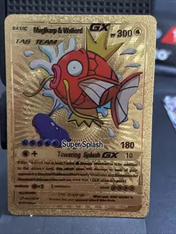 Magikarp & Wailord GX 161/181 TAG TEAM - Pokemon Gold Foil Ultra Rare Fan Card - Image 1
