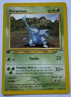 Pokemon Card - Heracross 1st Edition Neo Destiny 41/105 Uncommon NM/M - Image 1