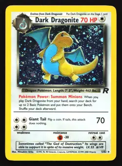 Dark Dragonite 5/82 Team Rocket Holo Rare Pokemon Card SWIRL - Image 1