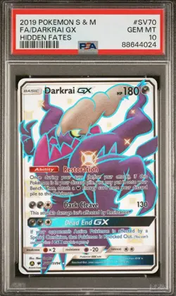 Pokemon PSA 10 Darkrai GX SV70/SV94 Sun & Moon Hidden Fates Shiny Vault Mint - Image 1