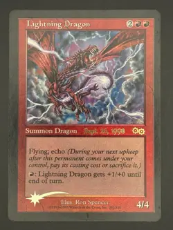Lightning Dragon (Foil) | NM | Urza's Saga Pre-Release Promo | MTG - Image 1