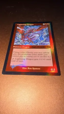 Lightning Dragon Pre-R By elease Foil NM Hear the Echo, feel the burn Mtg Urzas - Image 1