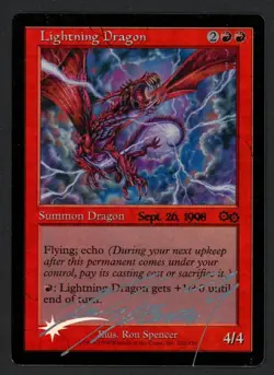 ***FOIL Lightning Dragon Prerelease Promo Signed*** MTG Promo Ron Spencer - Image 1