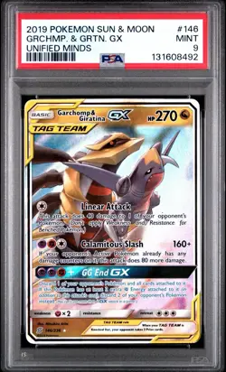 Garchomp & Giratina GX 2019 Pokemon Sun Moon Unified Minds #146 PSA 9 Mint - Image 1