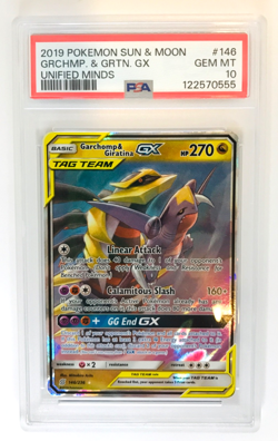 2019 Pokemon Sun&Moon Unified Minds Garchomp & Giratina GX #146 PSA 10 GEM 🔥📈 - Image 1