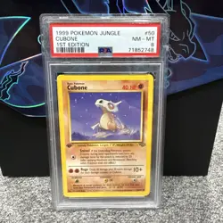 1999 POKEMON JUNGLE 1ST EDITION #50 CUBONE PSA 8 - Image 1