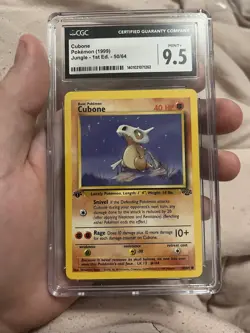 CGC 9.5 GEM MINT Cubone 1999 Jungle 1st Edition 50/64 Pokemon Card - Image 1