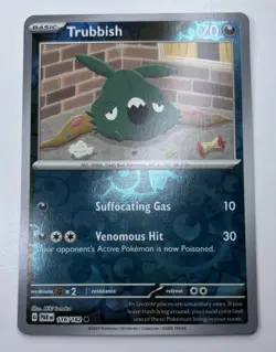 Trubbish,SV04:Paradox Rift,Common Reverse Holo #116/182, Pokemon Card Near Mint - Image 1