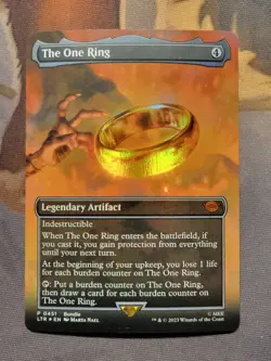 1x The One Ring (Borderless) *FOIL* Lord of the Rings Promo MTG NM - Image 1