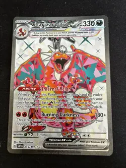 Pokemon TCG Obsidian Flames Charizard EX 215/197 Secret Illustrative Rare Card - Image 1