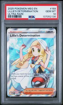 2025 POKEMON MEG EN-MEGA EVOLUTION ULTRA RARE #169 LILLIE'S DETERMINATION PSA 10 - Image 1