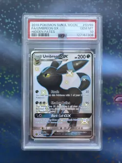 PSA 10 GEM MINT Umbreon GX Full Art SV69 - Pokemon Sun & Moon Hidden Fates - Image 1