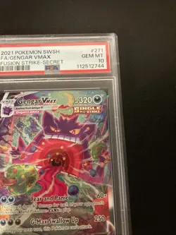 2021 POKEMON SWORD & SHIELD FUSION STRIKE SECRET FA #271 GENGAR VMAX PSA 10 - Image 4