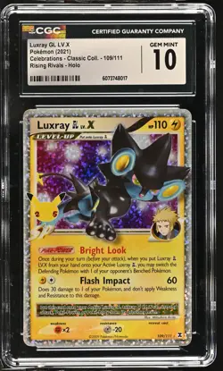 LUXRAY GL LV.X Celebrations Rising Rivals #109 CGC 10 Pokemon - Image 1