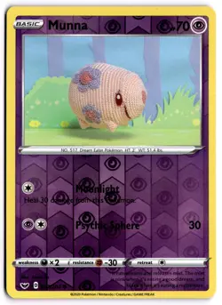 Pokemon TCG Munna 087/202 Swsh01: Sword & Shield Reverse Holo - Image 1