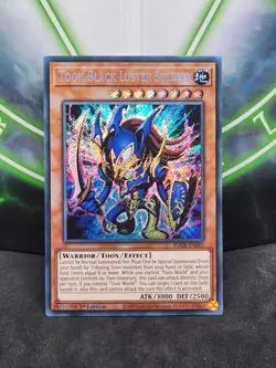 Yugioh Toon Black Luster Soldier BLCR-EN065 Secret Rare 1st Edition NM - Image 1