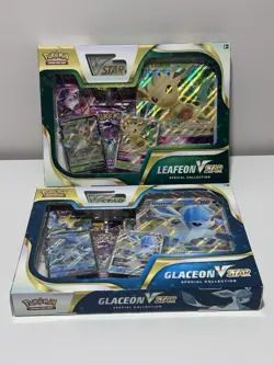 Pokemon TCG Glaceon & Leafeon VSTAR Special Collection Sealed Set of 2 SEE DISC - Image 1