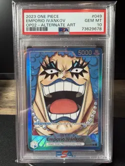 Emporio Ivankov Leader Alt Art PSA 10 - One Piece OP02-049 Paramount War English - Image 1