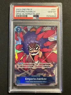 Emporio Ivankov 051 Alternate Art OP02-051 Paramount War Foil PSA 10 One Piece - Image 1