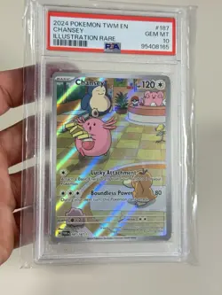 PSA 10 Chansey 187/167 SV06 GEM MINT Twilight Masquerade Holo Art Pokemon Card - Image 5