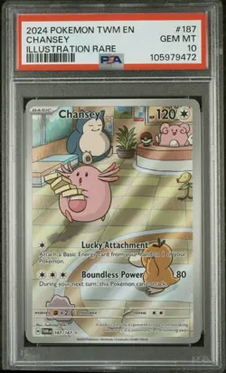 PSA 10 Chansey 187/167 Twilight Masquerade Art Rare Holo Pokemon Card - Gem Mint - Image 1