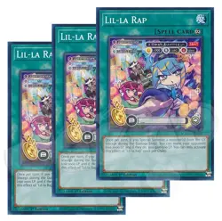 Yugioh - Lil-La Rap x 3 - 1st Edition NM - Plus Free Holographic Card - Image 1