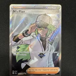 Pokemon TCG N's Plan 163/086 Full Art Trainer Card Black Bolt NM Condition - Image 1