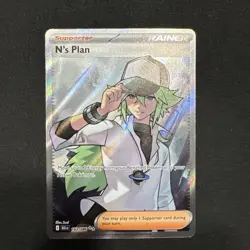 Pokemon TCG N's Plan 163/086 Full Art Trainer Card Black Bolt NM Condition - Image 2