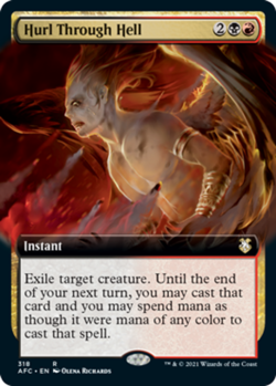 Mint/Near-Mint, English - 1 x MTG Hurl Through Hell - Extended Art Commander: Ad - Image 1