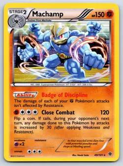 Machamp - Holo Rare - Plasma Blast 49/101 Pokemon Card NM - Image 1