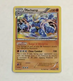 Pokemon MACHAMP Card 49/101 Holo Rare Plasma Blast LP Unlimited Light Play - Image 1