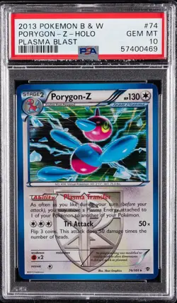 2013 POKEMON B&W PLASMA BLAST #74 PORYGON-Z-HOLO PSA 10 - Image 1