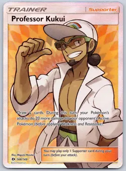 Professor Kukui (Full Art) 148/149 (NM) - SM Base Set Ultra Rare Pokemon TCG - Image 1