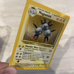 MAGNETON 9/130 Swirl Base Set 2 WotC HOLO Foil Rare 2000 Pokemon Card - LP+ - Image 3