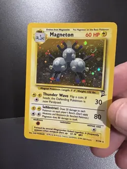 Magneton Base Set 2 Vintage Holo Rare Pokemon W/ A Swirl WOtC Card #9/130 Nm-Lp - Image 1