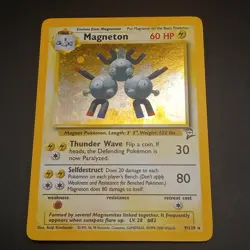Magneton 9/130 - SWIRL Holo RARE - BASE SET 2 - VINTAGE WOTC POKEMON CARD - LP - Image 1