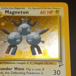 Magneton 9/130 - SWIRL Holo RARE - BASE SET 2 - VINTAGE WOTC POKEMON CARD - LP - Image 3