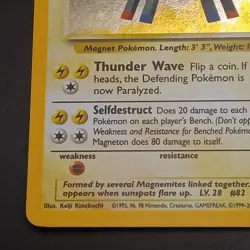 Magneton 9/130 - SWIRL Holo RARE - BASE SET 2 - VINTAGE WOTC POKEMON CARD - LP - Image 5