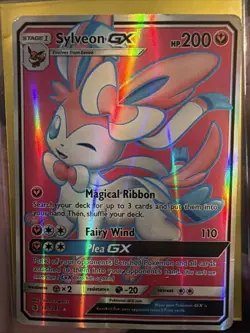 Pokemon TCG Sylveon GX Full Art Guardians Rising Holo Card 140/145 - Image 4