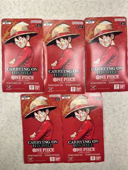 Lot of 15 One Piece OP-13 Carrying On His Will Sleeved Packs + 3 Tin Set Vol 2 - Image 5