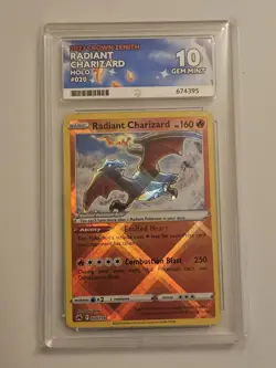 Pokemon TCG - Radiant Charizard 020/159 - Crown Zenith - Graded - ACE 10 - Image 1